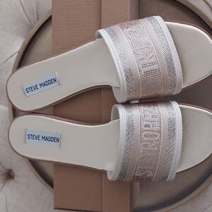 Steve Madden St. Tropez Knox "Rhinestone" Embelished Slide Sandal NWT